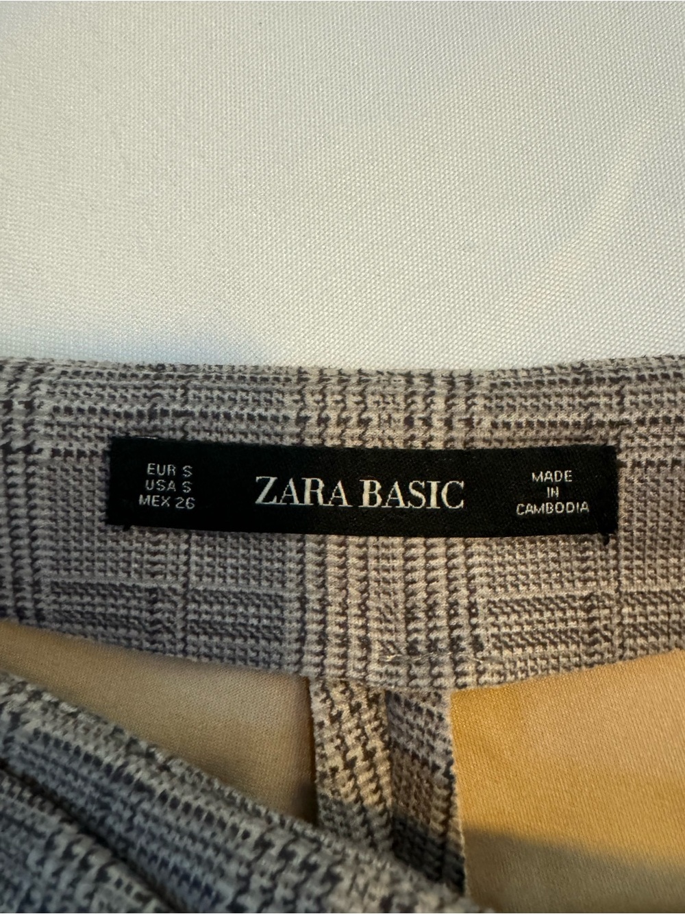 Zara Plaid Wrap-Style Mini Skort in Taupe and Black - Picture 3 of 5